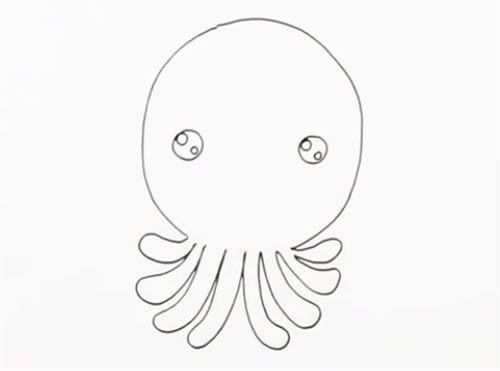 小章鱼简笔画步骤教程
