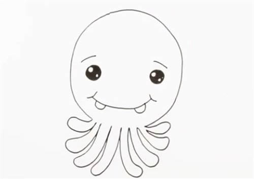 小章鱼简笔画步骤教程