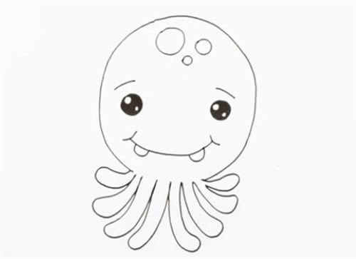 小章鱼简笔画步骤教程