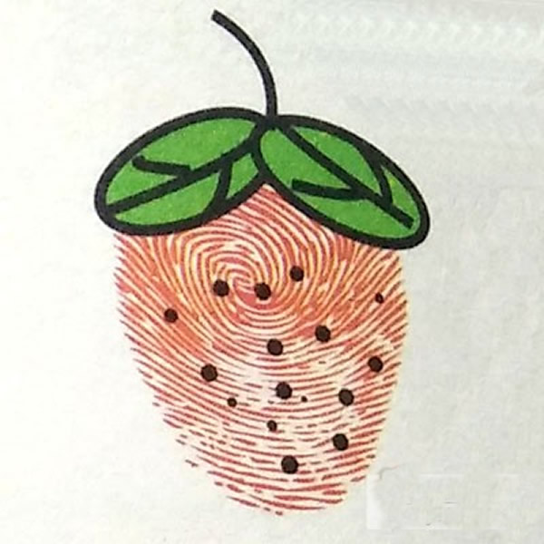 草莓指印画教程 儿童画草莓创意画
