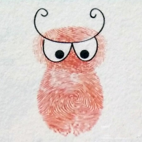 猫头鹰指印画教程 简单手指画关于动物的/手指画图片