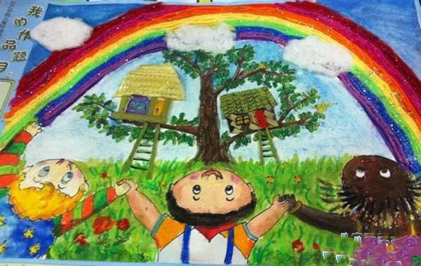 我爱绿色家园三年级儿童画作品图片
