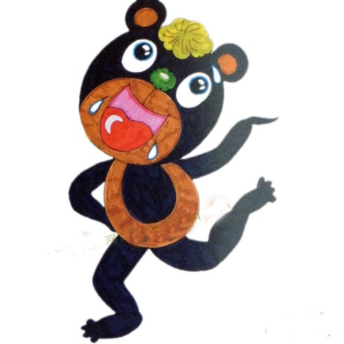 熊瞎子掰苞米儿童画步骤教程图