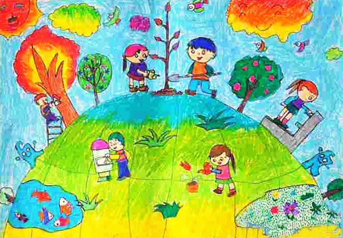 保护家园关爱地球儿童绘画_关于环保的画
