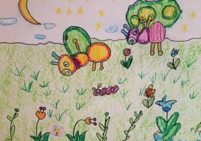 小蚂蚁搬东西儿童画 - 儿童画蚂蚁简单画法