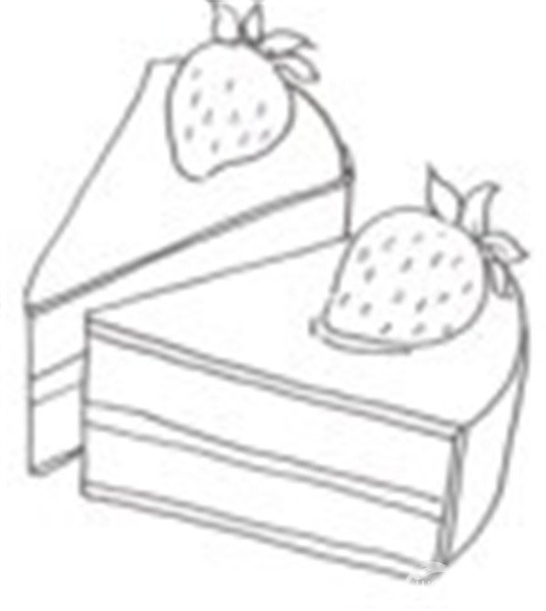 草莓蛋糕儿童画图片