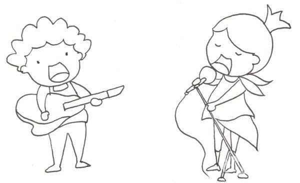 卡通乐队组合女孩身体