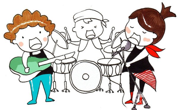 卡通乐队组合涂色