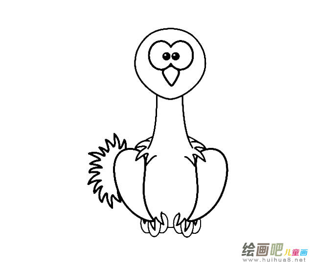 鸵鸟简笔画图片