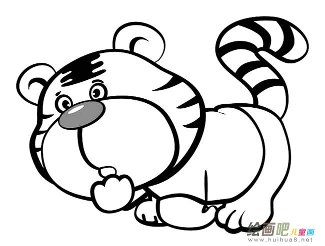 超萌小老虎动物简笔画步骤图片大全