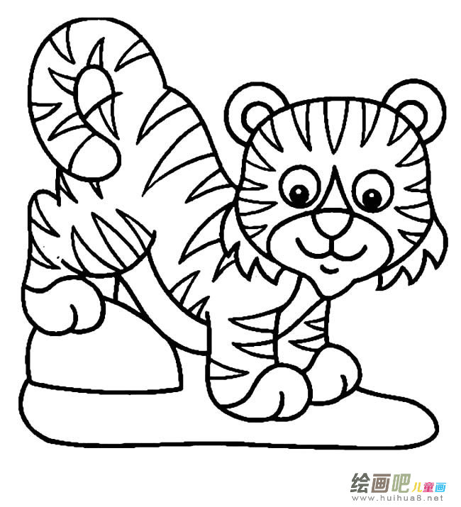 可爱小老虎动物简笔画步骤图片大全二