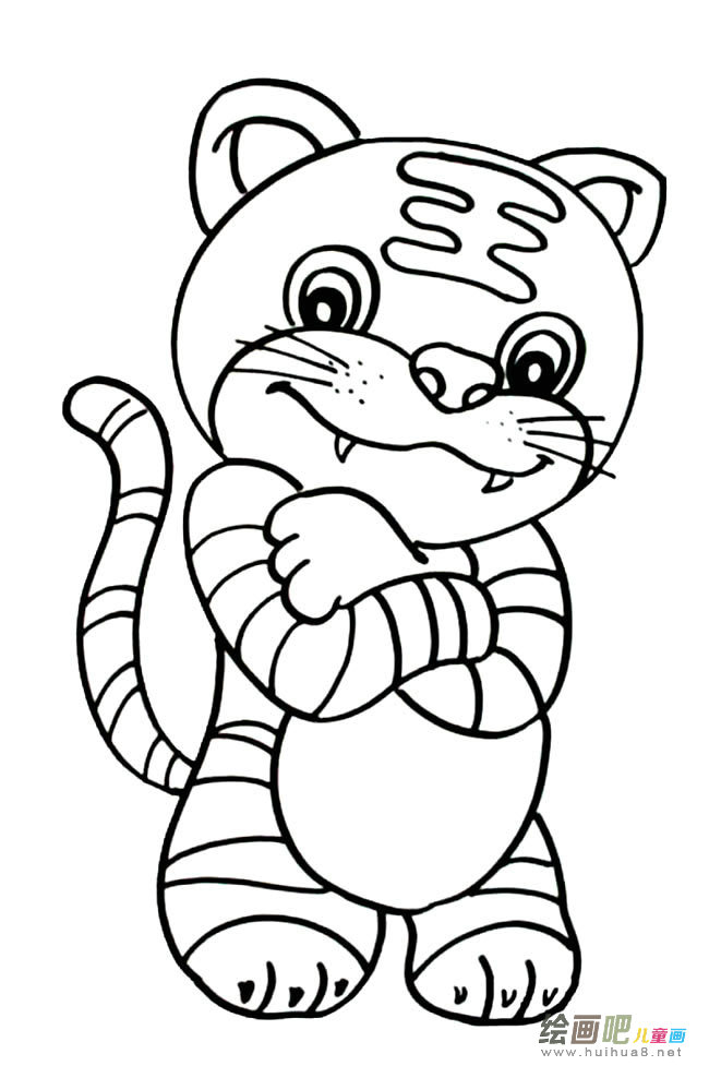 卡通小老虎动物简笔画步骤图片大全