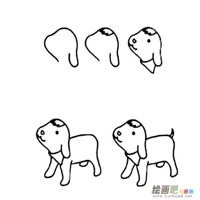 小狗的画法动物简笔画步骤图片大全