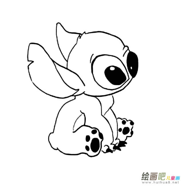 星际宝贝史迪仔卡通简笔画步骤图片大全