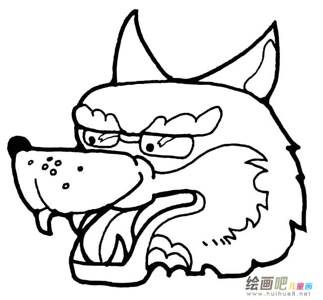 狼的头像动物简笔画步骤图片大全