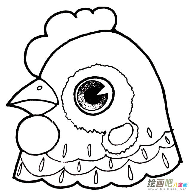 鸡的头像动物简笔画步骤图片大全