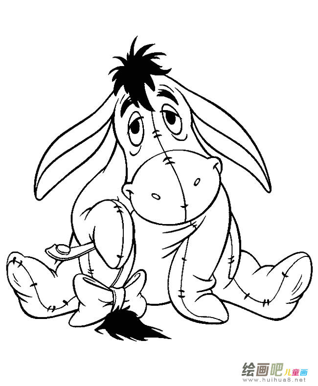 坐着的驴子动物简笔画步骤图片大全