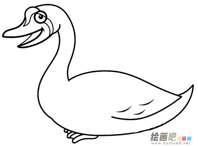 大白鹅动物简笔画步骤图片大全