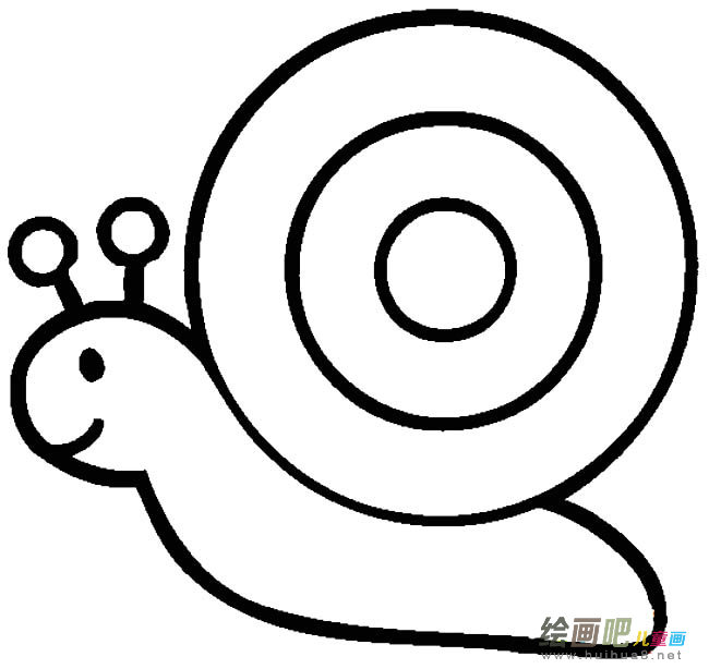 蜗牛动物简笔画步骤图片大全
