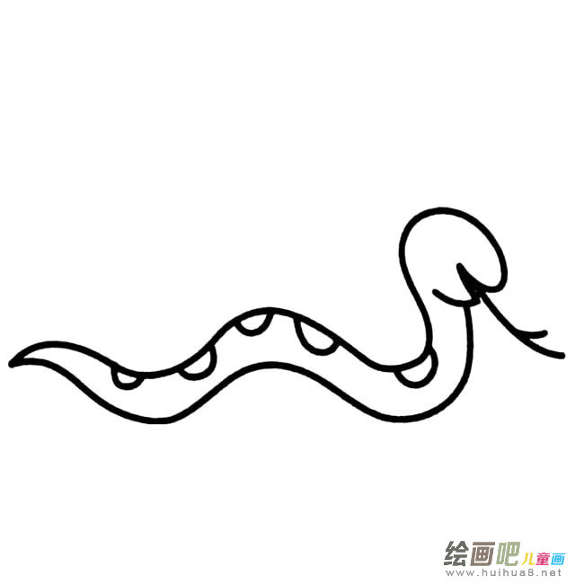 一条花蛇动物简笔画步骤图片大全