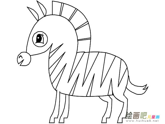 斑马简笔画步骤图片大全