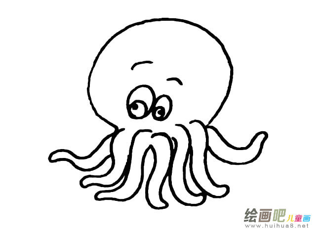 章鱼动物简笔画步骤图片大全