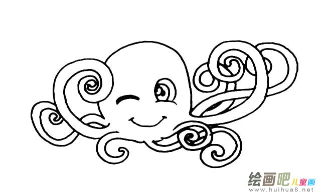 可爱小章鱼动物简笔画步骤图片大全