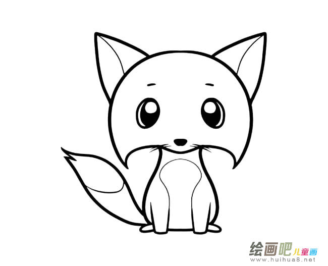 可爱小狐狸动物简笔画步骤图片大全