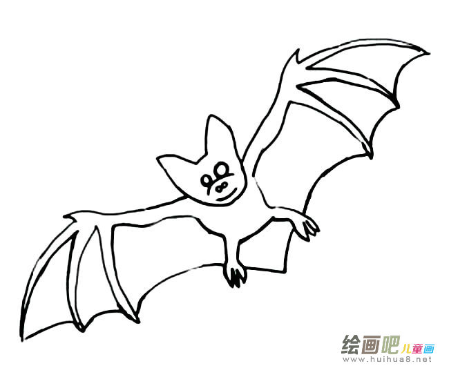 蝙蝠动物简笔画步骤图片大全