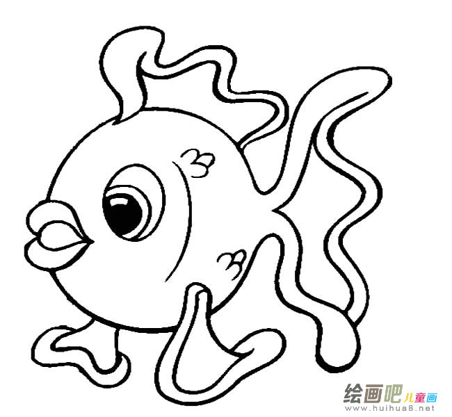 小金鱼动物简笔画步骤图片大全