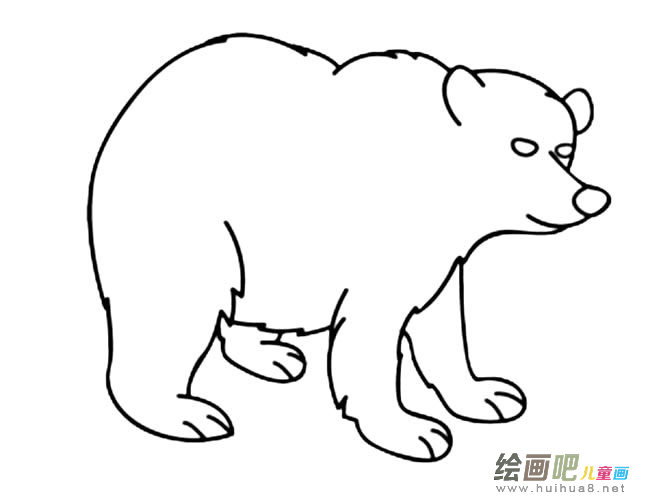 北极熊动物简笔画步骤图片大全