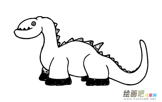 剑龙动物简笔画步骤图片大全