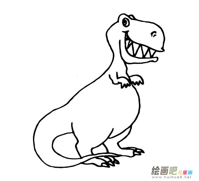 霸王龙动物简笔画步骤图片大全