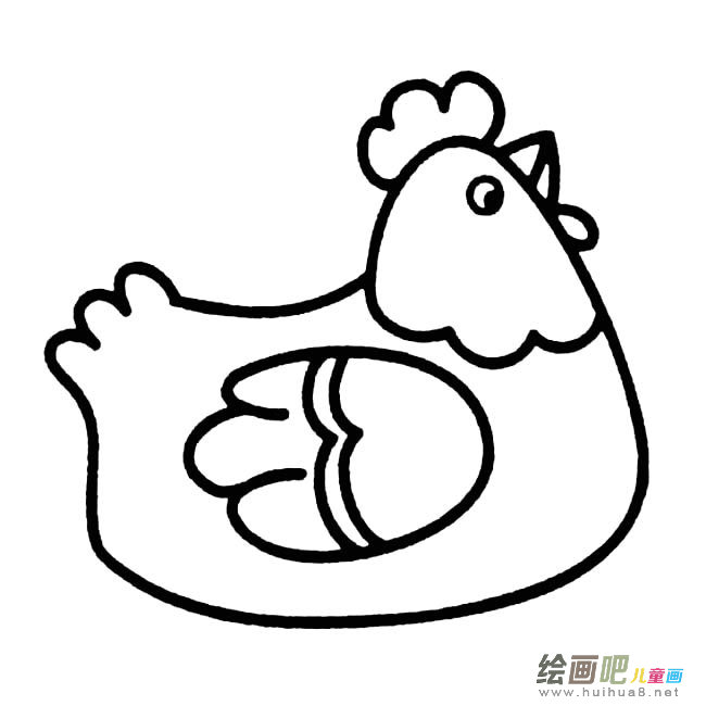 老母鸡动物简笔画步骤图片大全