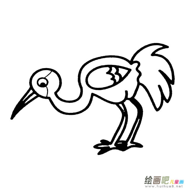 丹顶鹤动物简笔画步骤图片大全