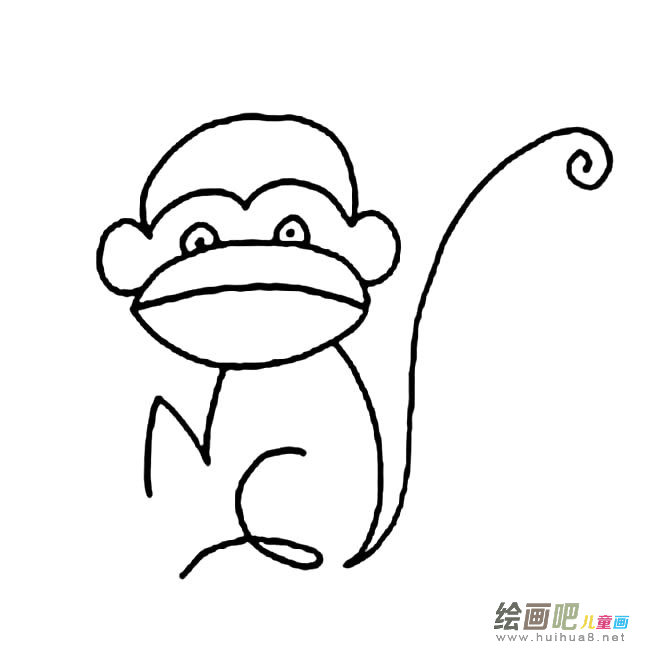 猴子动物简笔画步骤图片大全