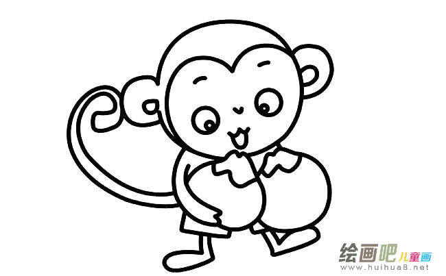 小猴子动物简笔画步骤图片大全
