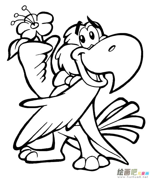 卡通可爱鹦鹉简笔画图片