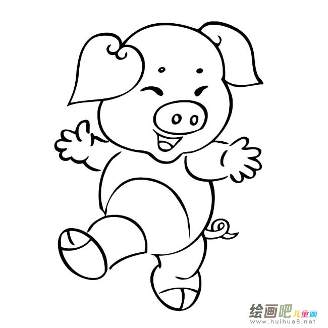 可爱卡通猪简笔画大全