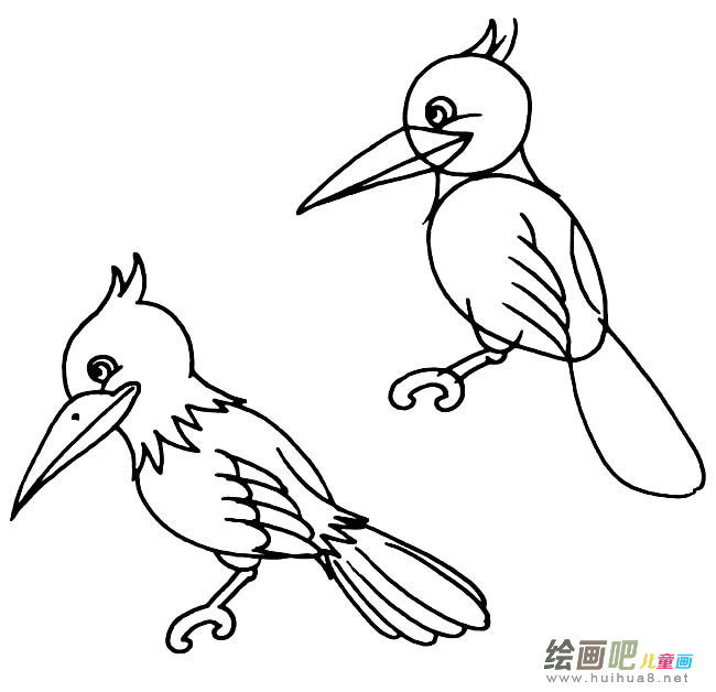 啄木鸟简笔画图片