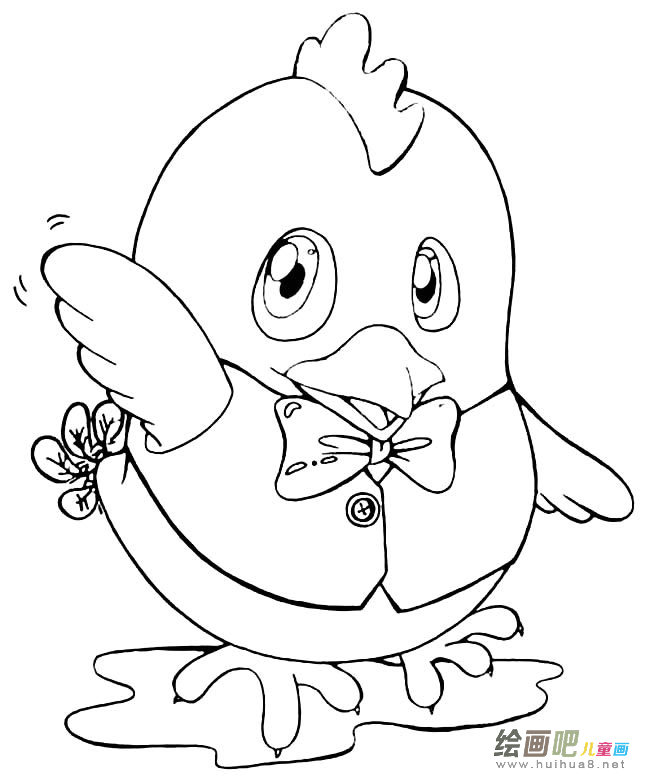 卡通小黄鸡简笔画图片