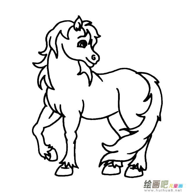 白龙马简笔画图片