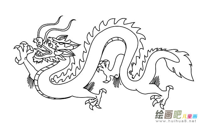 神话动物中国龙简笔画图片