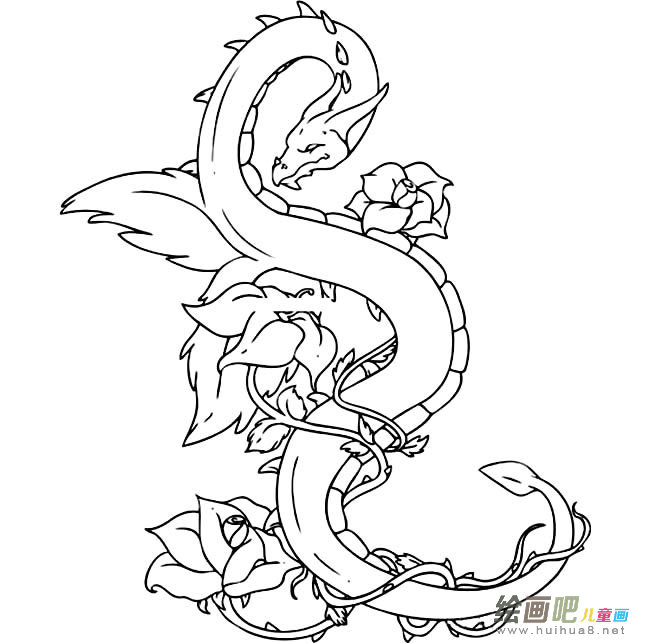 神话动物中国龙简笔画图片