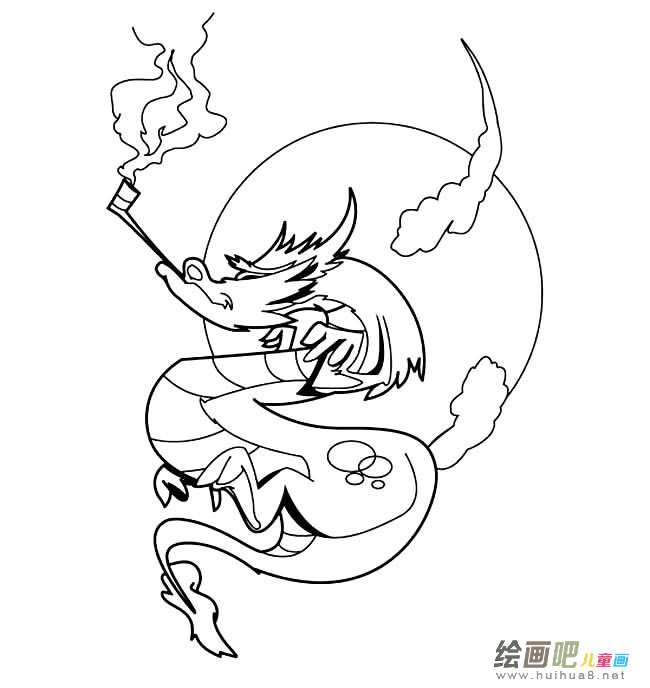 神话动物中国龙简笔画图片