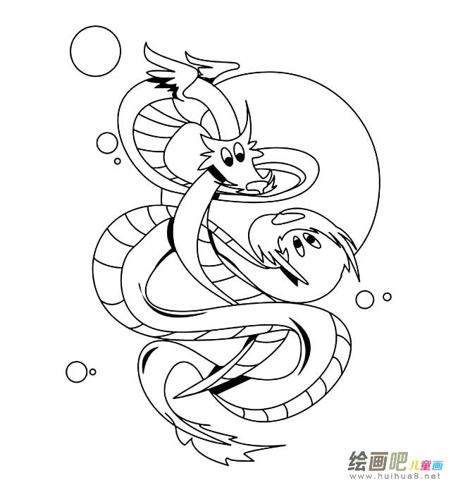 神话动物中国龙简笔画图片