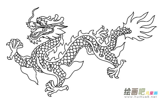 神话动物中国龙简笔画图片