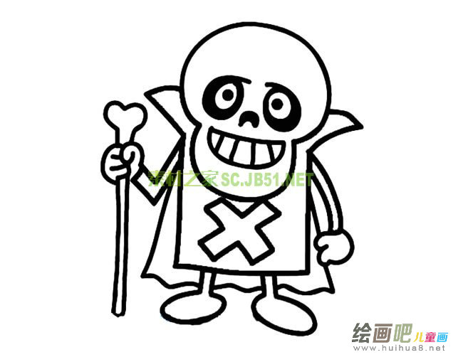 万圣节骷髅小鬼简笔画图片