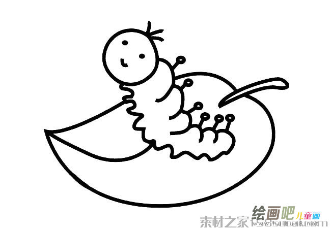 卡通蚕宝宝简笔画图片