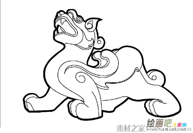 招财神兽貔貅简笔画图片